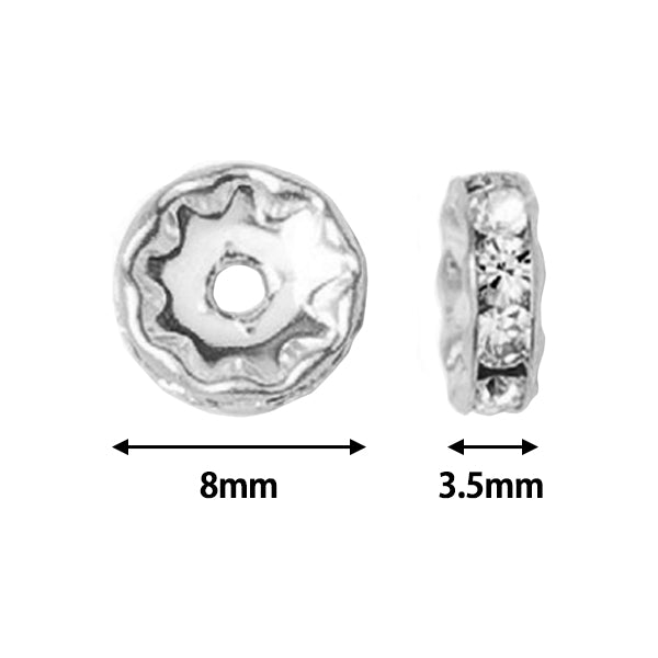 Accessory material "Presiosa flat Rondel 083R Crystal AB x Gold 8mm 5 tablets"