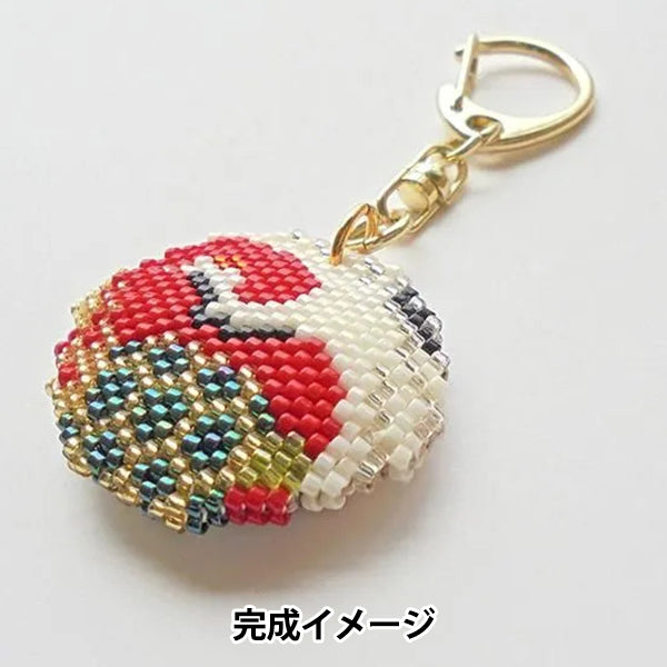 BeadsKit "Kyoto Animal Proverb Keychain: Crane is a thousand years old turtle is a whole year PB-356" HOBBIX Kyoto Nishijin Hobbix