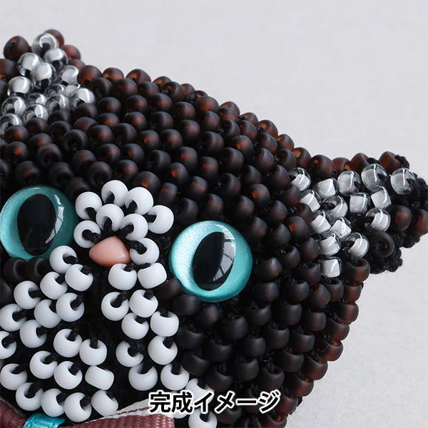 珠子套件“猫胸针套件 Busakawa 黑八烧 BFK670" 美雪