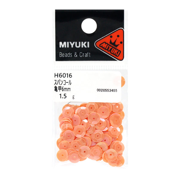 スパンコール 『スパンコール 亀甲 レインボー オレンジ 約6mm H6016』 MIYUKI ミユキ