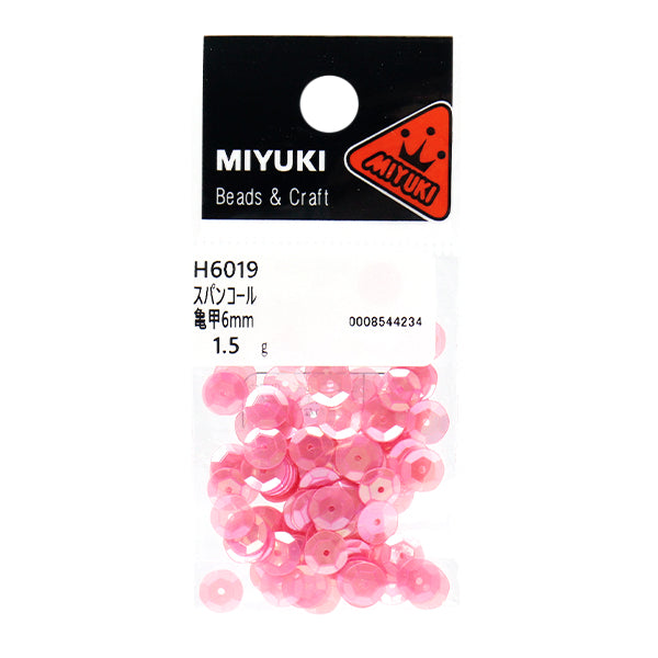 スパンコール 『スパンコール 亀甲 レインボー ピンク 約6mm H6019』 MIYUKI ミユキ