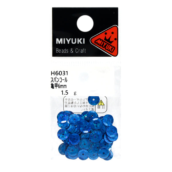 スパンコール 『スパンコール 亀甲 プリズム ブルー 約6mm H6031』 MIYUKI ミユキ