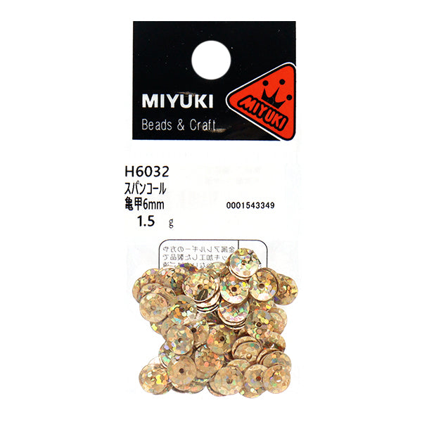 スパンコール 『スパンコール 亀甲 プリズム ゴールド 約6mm H6032』 MIYUKI ミユキ