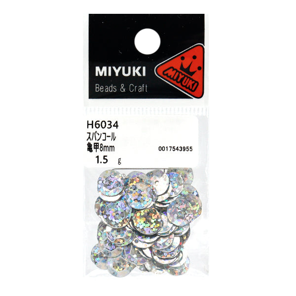 Sequin "Sequins, Tortoiseshell, Prism, Silver, Approx. 8mm, H6034" MIYUKI