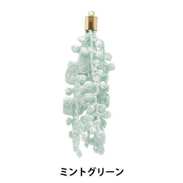 手工藝品零件“薄荷綠色/黃金約68mm TA0131”