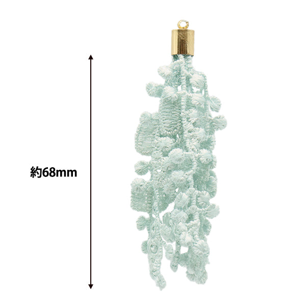 手工藝品零件“薄荷綠色/黃金約68mm TA0131”