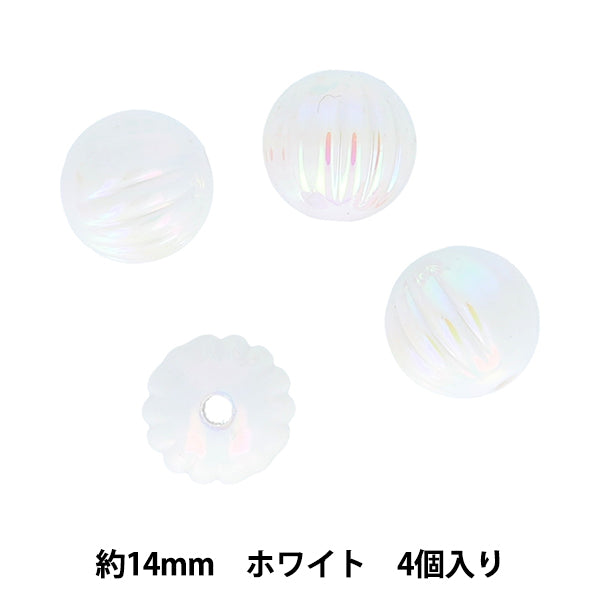 Craft parts "Paint"Beads AuroraBeads 14mm White PTB-08" KIYOHARA
