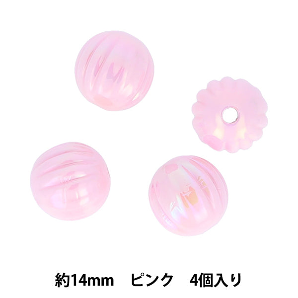 Craft parts "Paint"Beads AuroraBeads 14mm Pink PTB-08" KIYOHARA