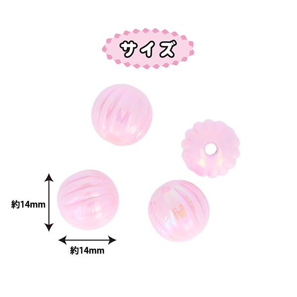 Craft parts "Paint"Beads AuroraBeads 14mm Pink PTB-08" KIYOHARA