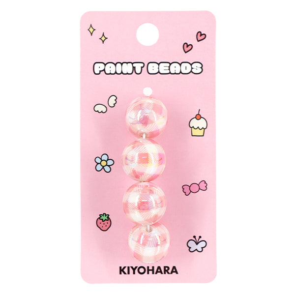 Craft parts "Paint"Beads checkBeads 16mm Pink PTB-09" KIYOHARA