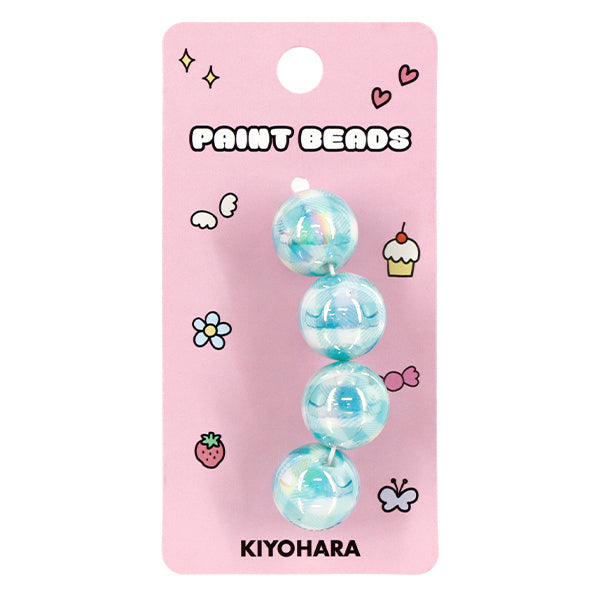 Craft parts "Paint"Beads checkBeads 16mm Blue PTB-09" KIYOHARA