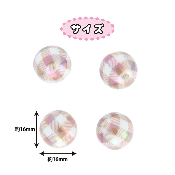 Craft parts "Paint"Beads checkBeads 16mm Brown PTB-09" KIYOHARA