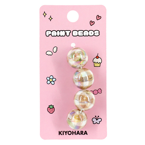 Craft parts "Paint"Beads checkBeads 16mm Brown PTB-09" KIYOHARA