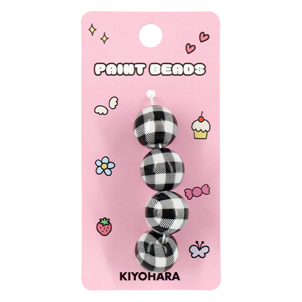 Craft parts "Paint"Beads checkBeads 16mm Black PTB-09" KIYOHARA