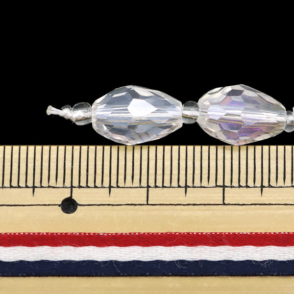 ビーズ 『ガラスビーズ ドロップカット 8×11mm クリスタルオーロラ JIN24-G-23』