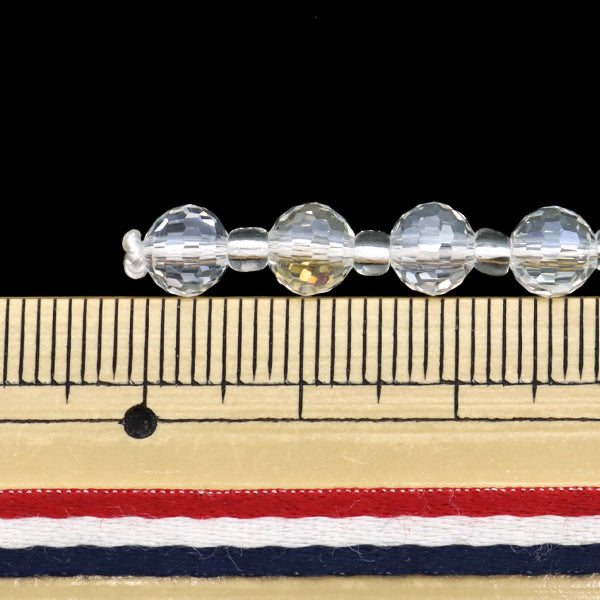 ビーズ 『ガラスビーズ ボタンカット 6mm クリスタルオーロラ JIN24-G-33』