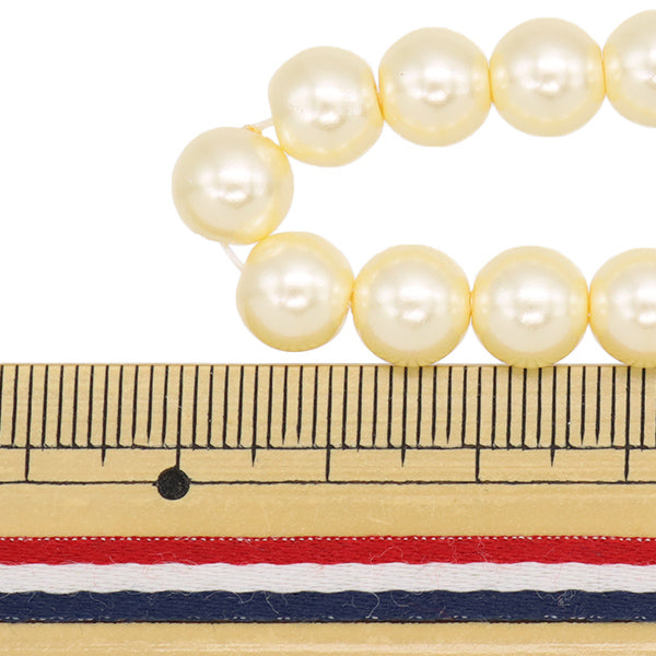 ビーズ 『ガラスパールビーズ 8mm クリーム JIN24-P-14』