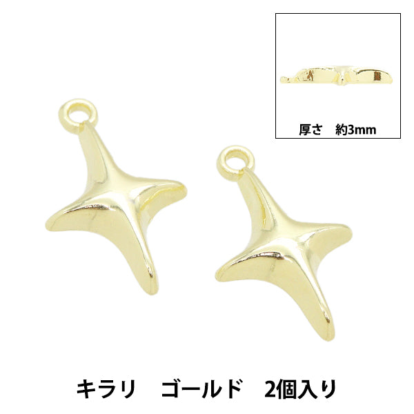 Accessory material "Charm Kirari 2 pieces Gold AP24027"