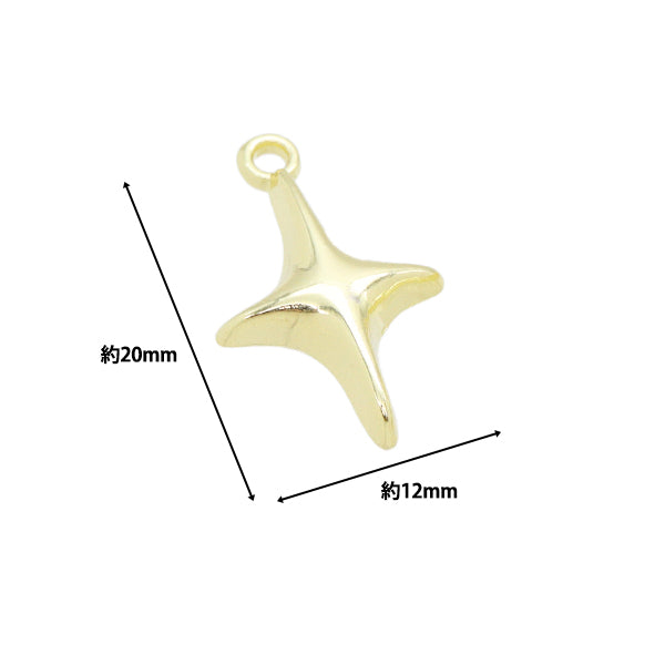 Accessory material "Charm Kirari 2 pieces Gold AP24027"