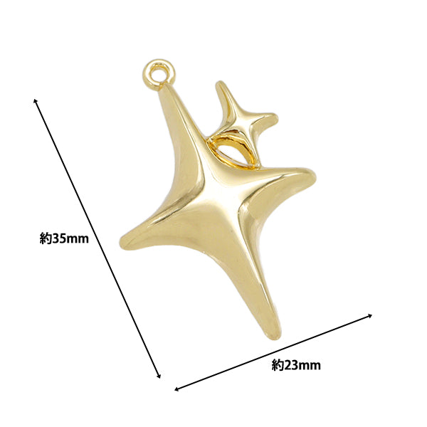 Accessory material "Charm Glitter Gold AP24028"