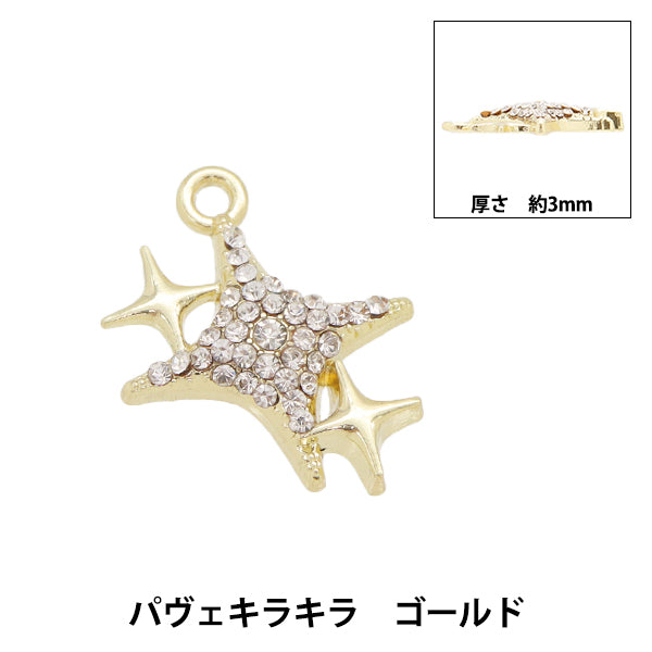 Accessory material "Charm Pave Glitter Gold AP24041"