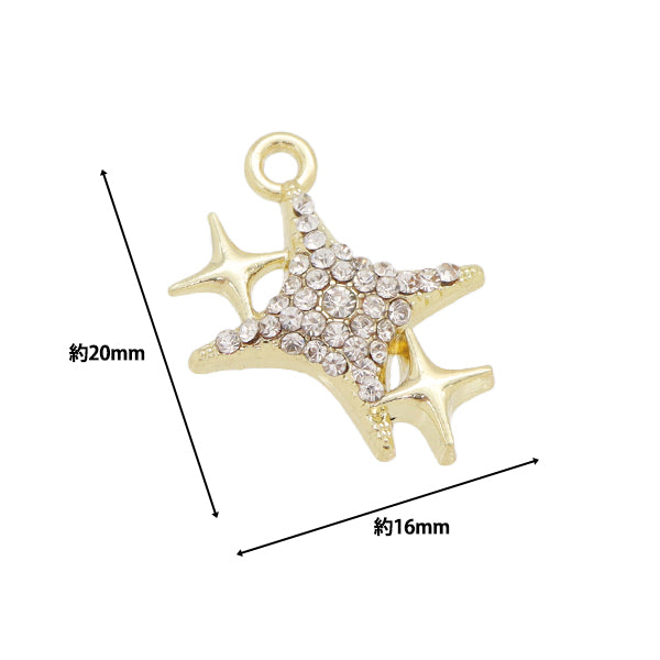 Accessory material "Charm Pave Glitter Gold AP24041"