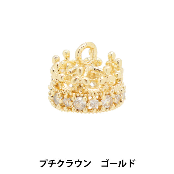 Accessory material "Charm Petit Crown Gold AP24055"