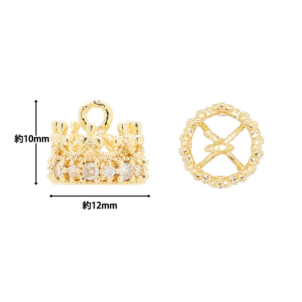Accessory material "Charm Petit Crown Gold AP24055"