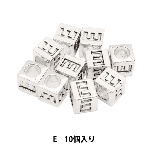 珠子 “金属珠子 字母珠子 E大约7 x 7毫米10件包括“ Marchenart Fairy Tale Art