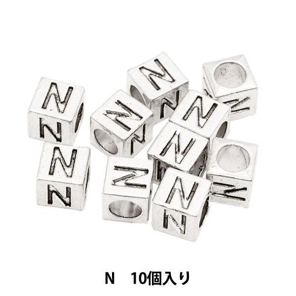 珠子 “金属珠子 字母珠子 n 7 x 7毫米10件包括“ Marchenart Fairy Tale Art