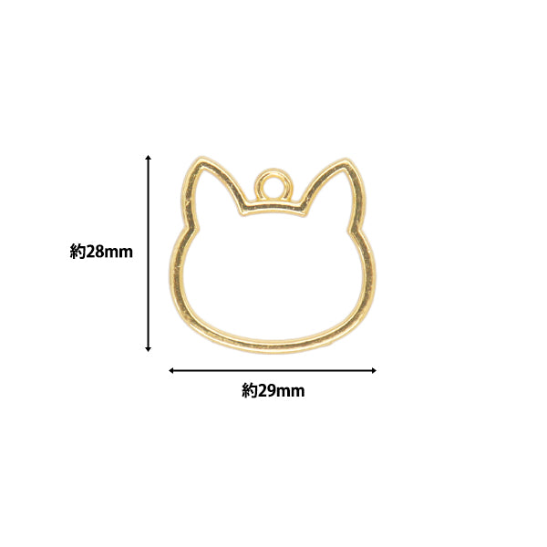レジンパーツ 『レジン枠 猫の顔 ゴールド 3個入り YZ-BC-R2』