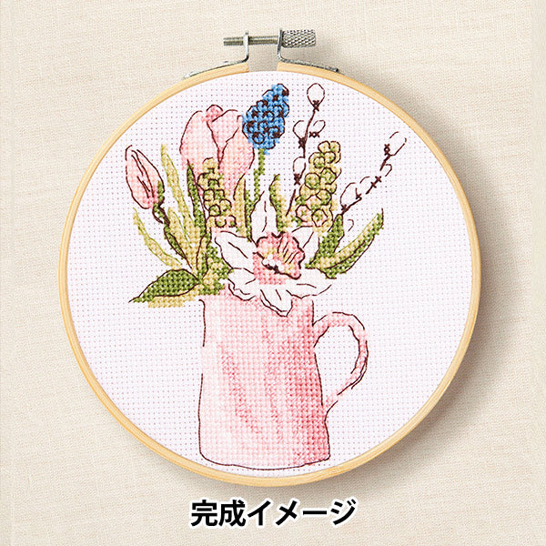Embroidery kit "Designer Collection Spring Garden Jug BK413" DMC Diementsea