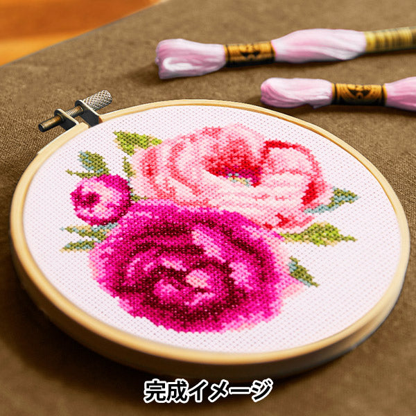 Embroidery kit "Designer Collection Pink Pionie BK1895" DMC Diementsea