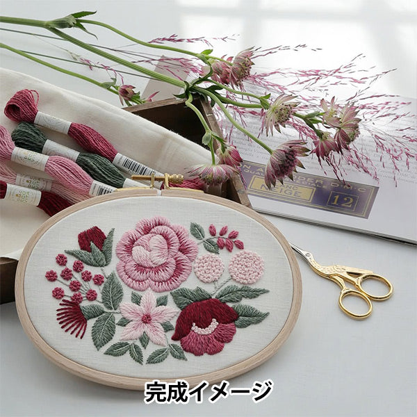 刺绣套件“ Higuchi Yumiko Flower Bouquet系列粉红色JPT93" DMC DMC
