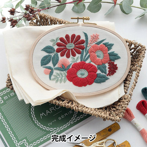 刺绣套件“ Higuchi Yumiko Flower Bouquet系列红色JPT94" DMC DMC