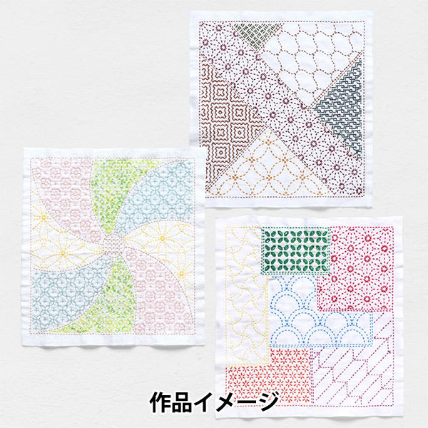 刺绣布 “萨希科花毛巾布包,图案,镶木木,白色,H-1143" Olympus