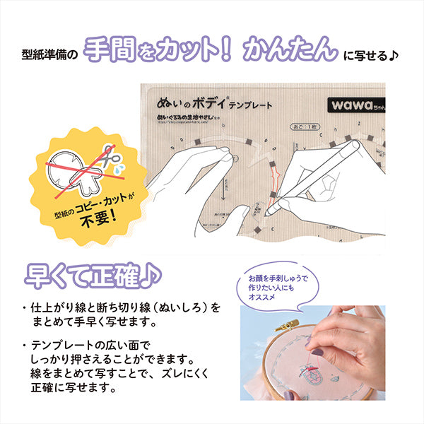 工艺零件“ NUI的身体模板Wawa-chan,适用于15厘米的NUIB-06" KIYOHARA