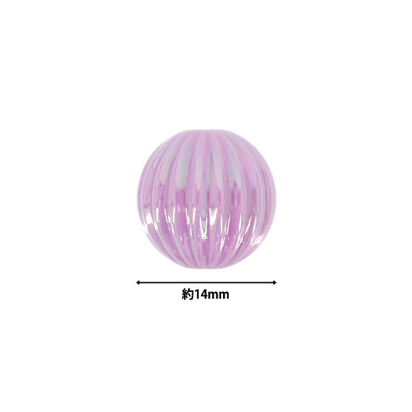 パックビーズ 『アクリルビーズ ラウンド筋入り ミックス 約10個入り A5033』