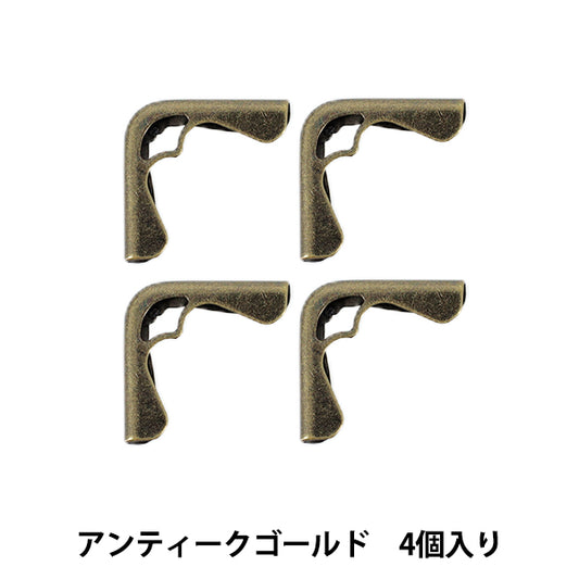 手工艺零件“角金属配件4件 古董金色 JTMP-234"