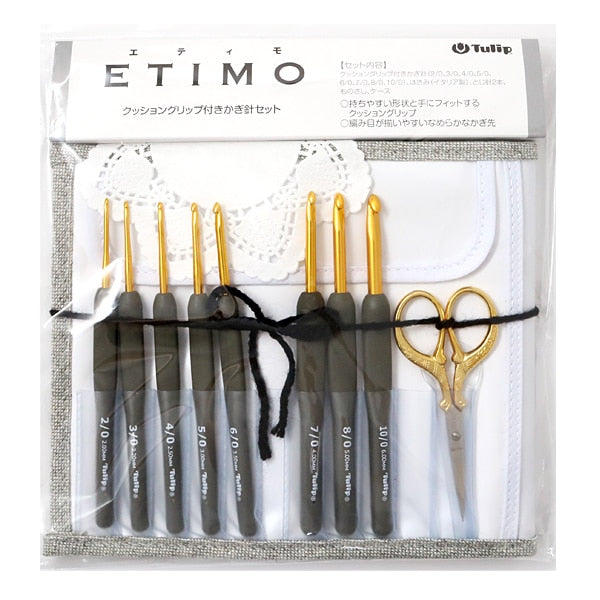 编织针 “ etimo(etimo)垫子握把钩针设置优质金色郁金香郁金香