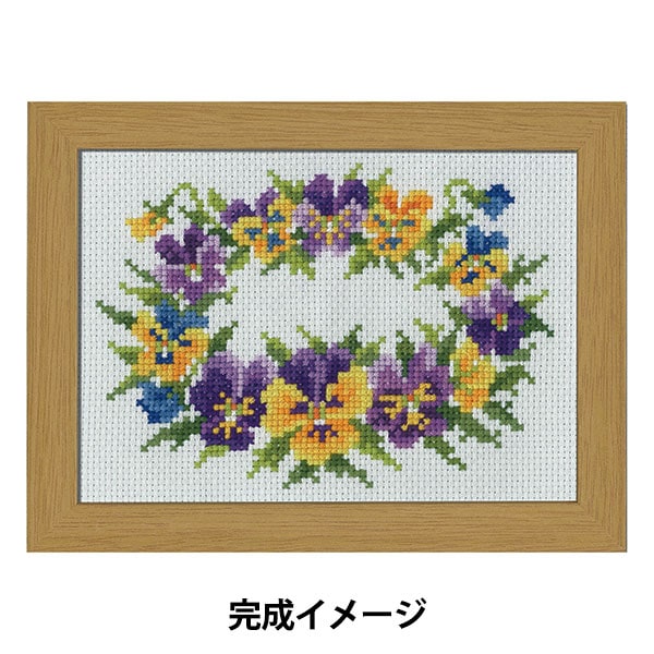 Embroidery kit "12 months Flower Frame March Pansy Marie Catholine Collection 7508" Olympus
