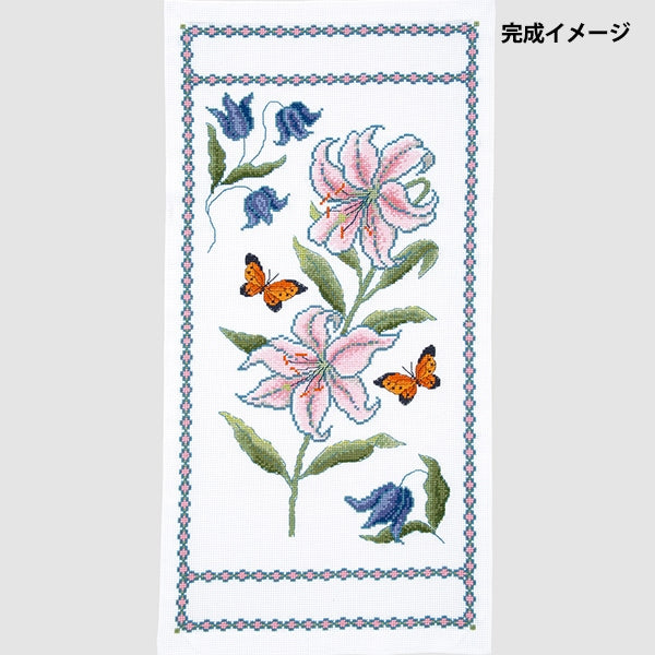 Embroidery kit "Onoe Megumi Table Center Casablanca and Butterfly 1201" Olympus