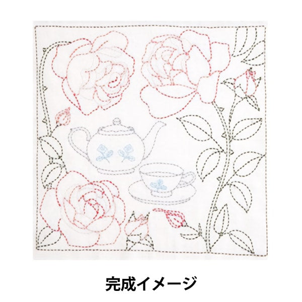 Embroidery kit "Hand-sewn Flower Fukin Kit SASHIKO WORLD ENGLAND Tea Time KSW-025" TULIP Tulip