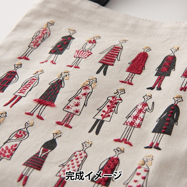 刺しゅう布 『100ネエサン 縫製済ミニトート ペールグレー 中島一恵 542203』 LECIEN ルシアン cosmo コスモ