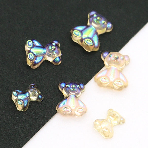レジン材料 『ビジュクレール 熊パーツ オーロラブラウン 大中小×各2個入り 10-3644』 東京交易