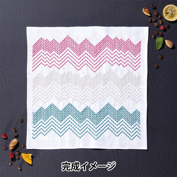 Embroidery kit "Hanachi Kit SASHIKO TEXTILE LAB Peaks White SK-457" Olympus