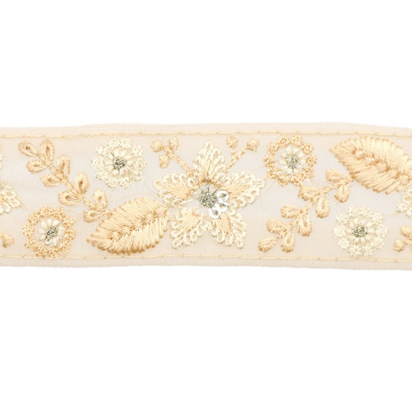 【数量5から】 手芸ブレード 『2022 インド刺繍ブレード ベージュ×ベージュ 45127E』