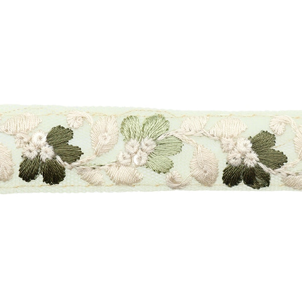 【数量5から】 手芸ブレード 『2022 インド刺繍ブレード グリーン×グリーン 45140A』