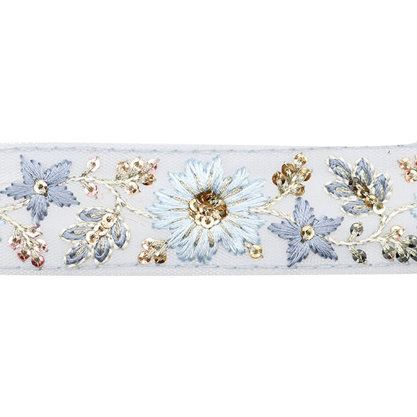 【数量5から】 手芸ブレード 『2022 インド刺繍ブレード グリーン×ミント 45180I』