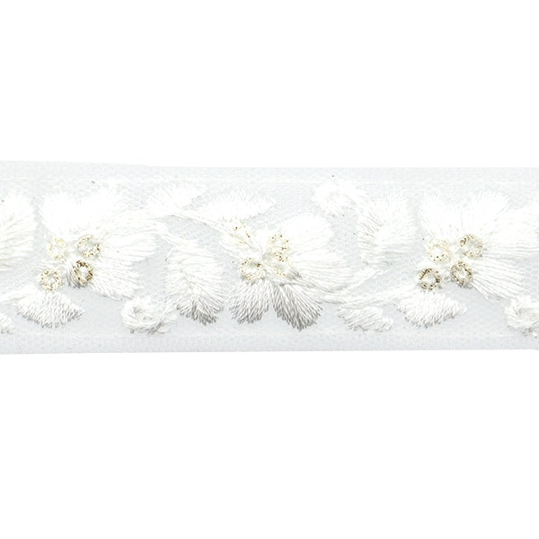 【数量5から】 手芸ブレード 『2022 インド刺繍ブレード ホワイト×ホワイト 152C』